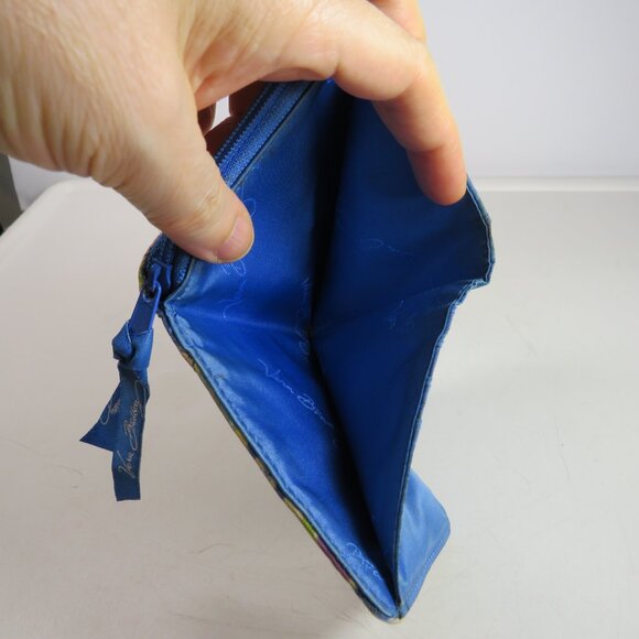 Vera Bradley Capri Blue Mini Zip Wallet quilted cotton - Picture 9 of 9